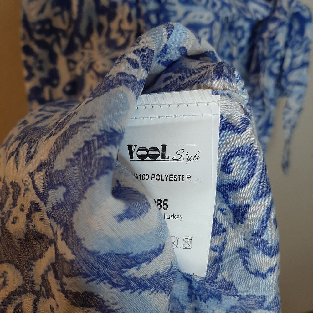 NEW Vool Style Summer Dress Blue Women Size S Button Up Shirt Dress Pleated - Picture 7 of 10